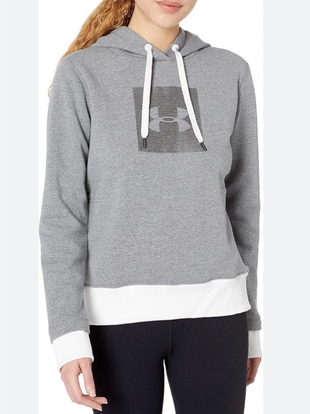 Under Armour Gray Hoodie with White Drawstrings